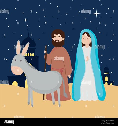 Mary And Joseph On A Donkey