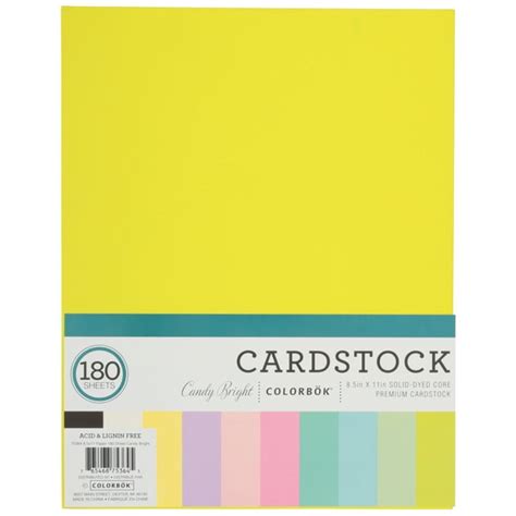 Colorbok Premium Candy Bright Multicolor Cardstock Paper 8 5 X 11 108 Lb 160 Gsm 180