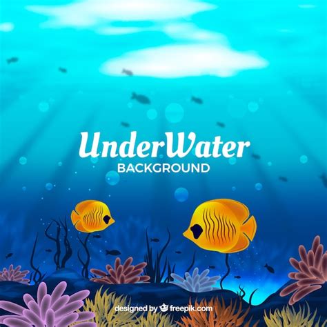 Fondo Bajo El Agua Con Peces En Estilo Realista Vector Gratis