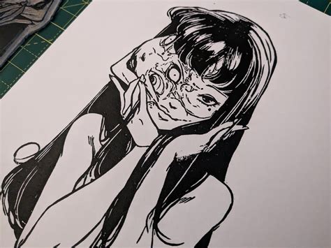 Junji Ito - Tomei print : r/Linocuts