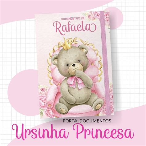 Ursinha Princesa Livro e Caderneta do Bebê Elo7