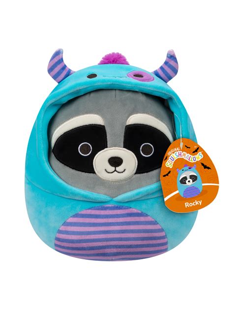 Peluche Squishmallows De 20 Cm Rocky Le Raton Laveur En Costume De