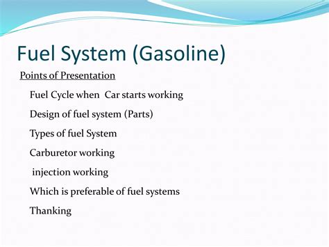 Fuel Systems Presentation Gasoline Ppt