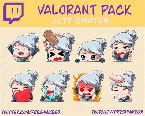 Jett Valorant Emotes Jett Valorant Chibi Valorant Emotes Etsy Uk