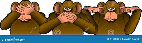 Three Wise Monkeys Stock Vector Illustration Of Wacky