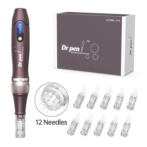 A10 Ue 10pcs 12pin Machine De Microneedling Sans Fil Dermapen A10