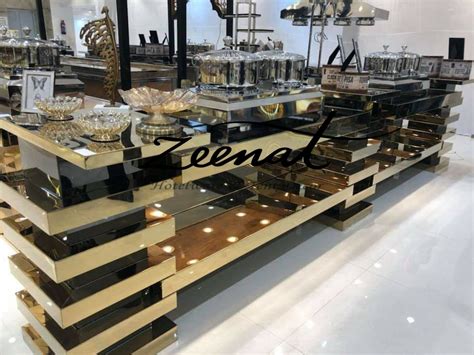 Wedding Use Golden Stainless Steel Buffet Counter Id 22436211488