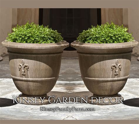 Fleur De Lis Large Urn Cast Stone Planters Kinsey Garden Decor