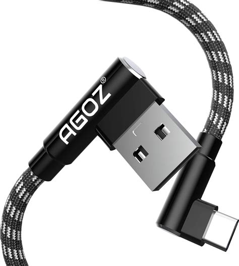 Agoz 10ft Usb C Right Angle Cable Fast Charger 90 Degree Type C Cord Compatible