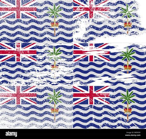 Flag Of British Indian Ocean Territory With Old Texture Vector