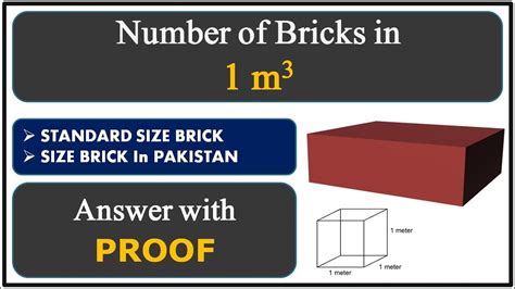 How Many Number Of Bricks In 1 Cubic Meter Explained With Solution