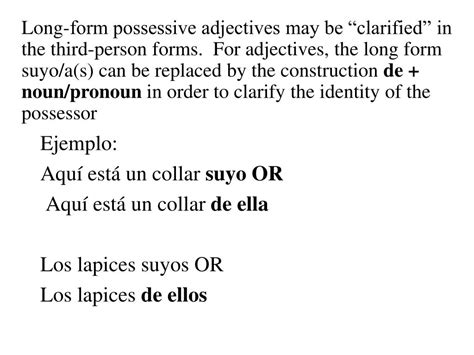 Ppt Long Form Possessive Adjectives Powerpoint Presentation Free Download Id4392481
