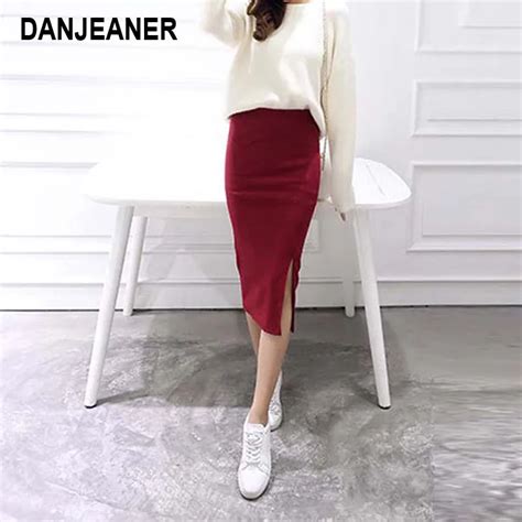 2016 Summer Skirts Sexy Chic Pencil Skirts Women Skirt Wool Rib Knit