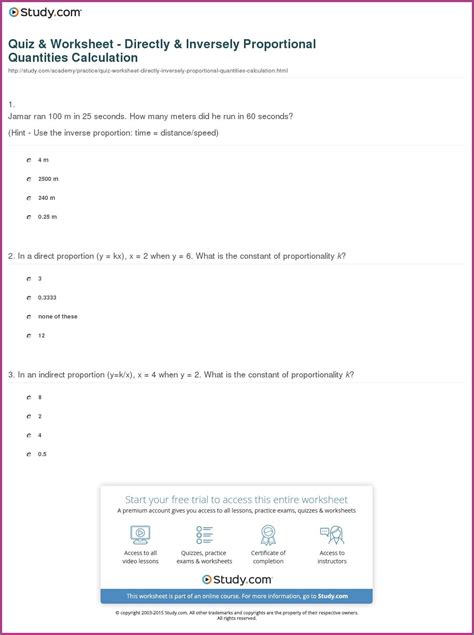 Direct And Inverse Proportion Word Problems Worksheet Worksheet ...