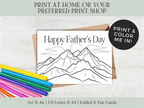 Printable Fathers Day Cards To Color Fathers Day Printable Coloring Card Printable Coloring