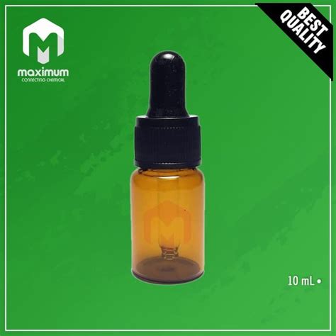 Jual Botol Pipet Kaca Amber Segel Tutup Hitam Ml Glass Bottle