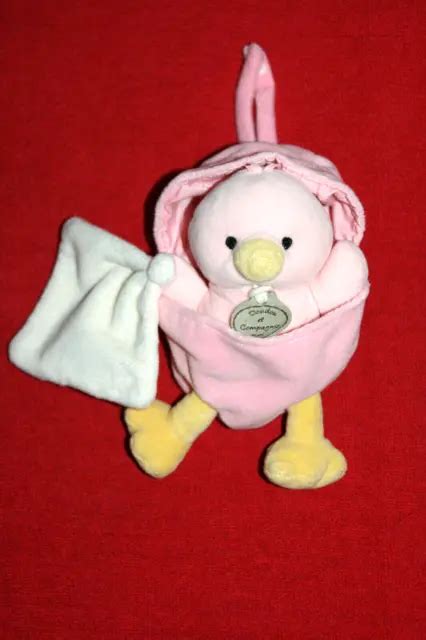 DOUDOU ET COMPAGNIE Doudou Poussin Oiseau Oeuf Paques Rose Mouchoir