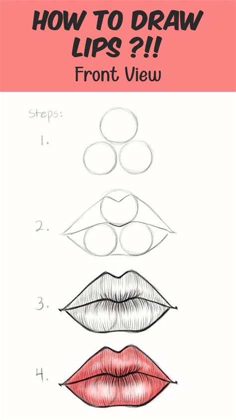 How To Draw Lips👄 Lips Drawing Easy Step By Step👄front View👄 Realistic Drawings Lip Drawing