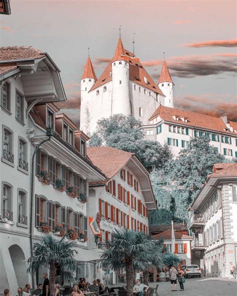 Thun Castle in the afternoon light . The castle has been watching over Thun since the 12th ...