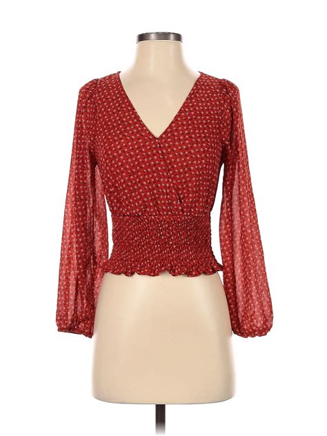 Madewell Polka Dots Red Long Sleeve Blouse Size Xs 65 Off Thredup