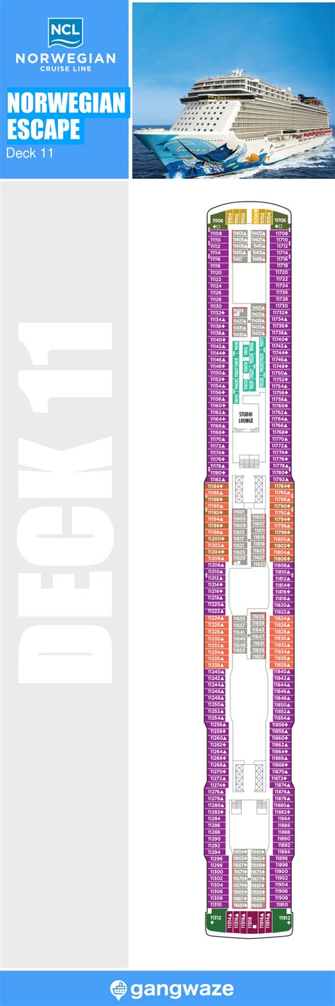 Norwegian Escape Deck Activities Deck Plan Layout