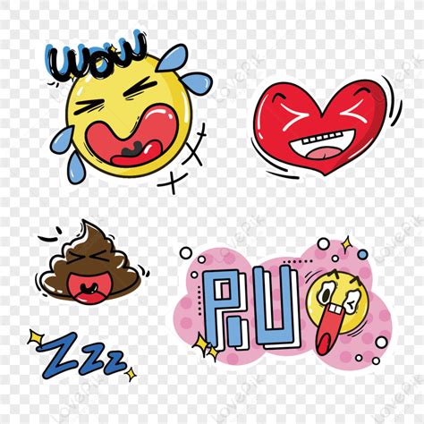 gambar tangan digambar vektor gaya pop emoji tertawa emoticon stiker