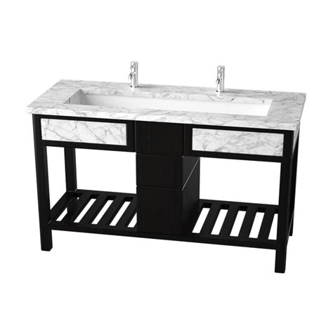 Marble And Trough Bathroom Sink Cabinet Model Black Poliigon