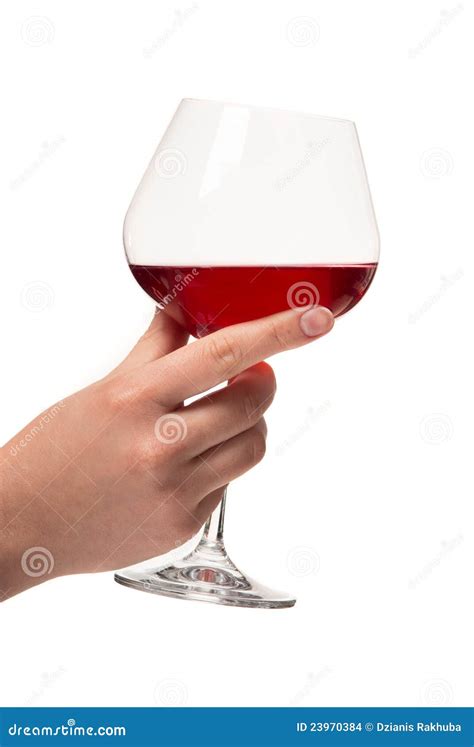 Hand With Glass Of Wine Stock Photo Image Of Glass Hand