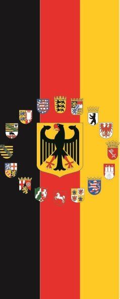 Flagge Deutschland Adler Mit 16 Bundesländer Wappen Im Hochformat