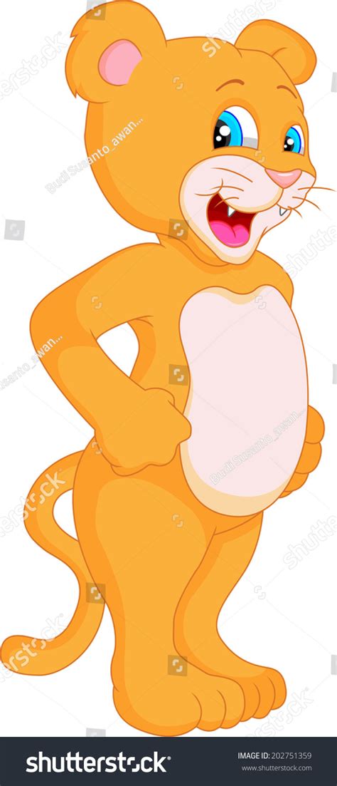 Cute Baby Cougar Cartoon Stock Vector 202751359 Shutterstock