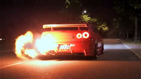 Nissan Skyline R34 GTR Backfire From Hell YouTube