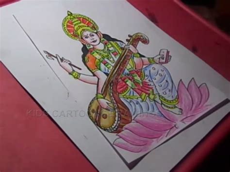 Saraswati Drawing At Paintingvalley Explore Collection Of