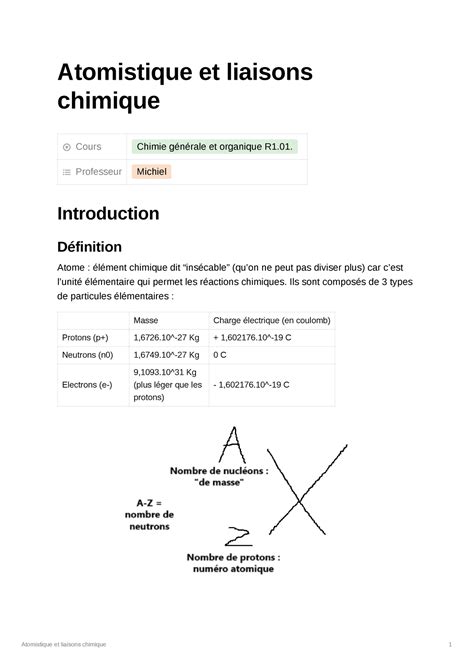 Atomistique Et Liaisons Chimiques Atomistique Et Liaisons Chimique