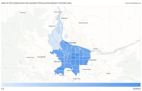 Highest Population Density In Portland By Zip Code Zip Atlas