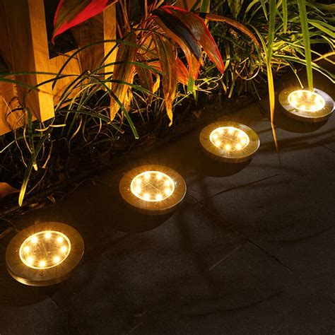 4 Solar Powered Waterproof In Ground Lights Inspire Uplift