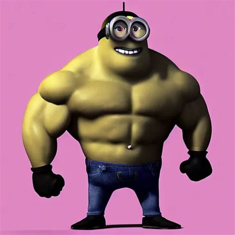 Minion As A Bodybuilder Pixar Dreamworks Artstation Stable Diffusion