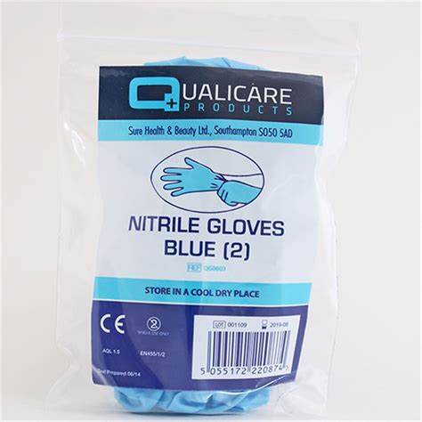 First Aid Nitrile Gloves Blue Pair Safetec Direct