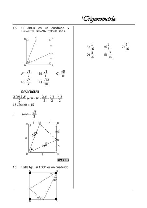 Razones Trigonométricas De ángulos Agudos I Pdf