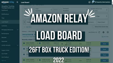 Amazon Relay Load Board Ft Box Truck Edition Youtube