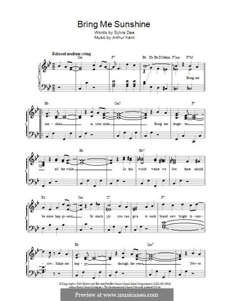 Bring Me Sunshine by A. Kent - sheet music on MusicaNeo