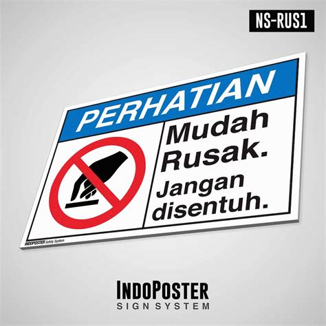 Jual Safety Sign Rambu K3 PVC ANSI Mudah Rusak Jangan Disentuh M