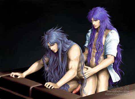 Rule 34 Anal Sex Bishonen Blue Hair Gay Gemini Kanon Gemini Saga Long Hair Long Hair Male Male