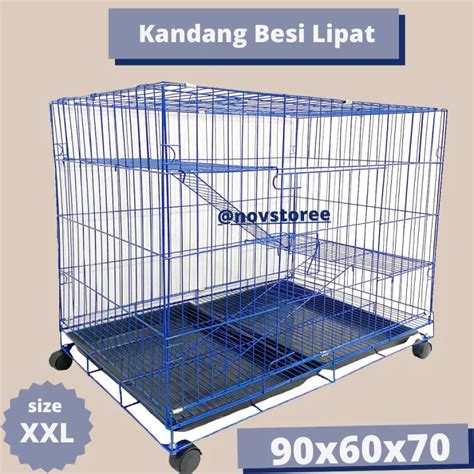 KANDANG KUCING JUMBO SIZE XXL 2 TINGKAT BESI LIPAT TEBAL Lazada Indonesia