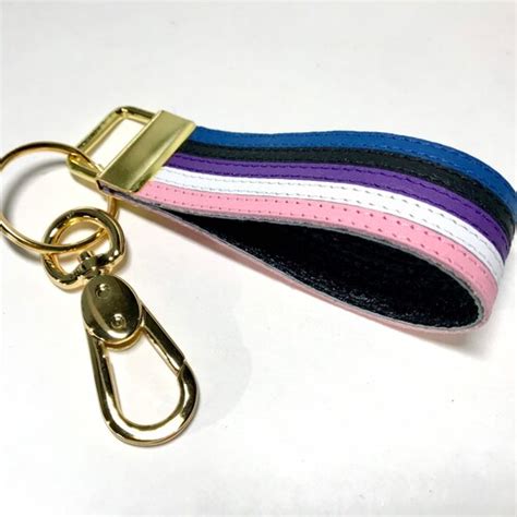 Gay Pride Leather Keychain Rainbow Lgbt Lgbtq Key Chain Flag Etsy