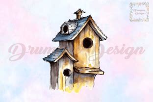 Watercolor Birdhouse Clipart Graphic By Drumpee Design Creative Fabrica