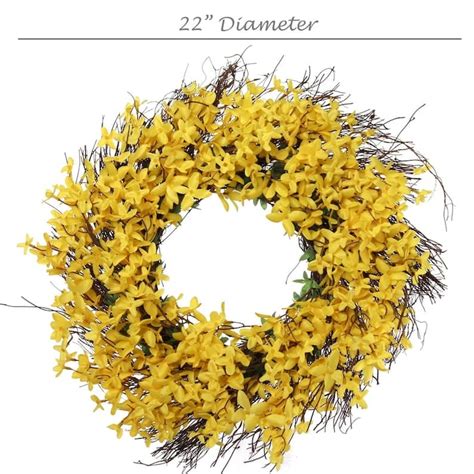 Radiant Yellow Forsythia Wreath Handcrafted Artificial Spring