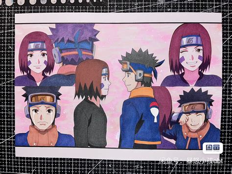 Obts Naruto Nohara Rin And Uchiha Obito Hand Drawing With Marker