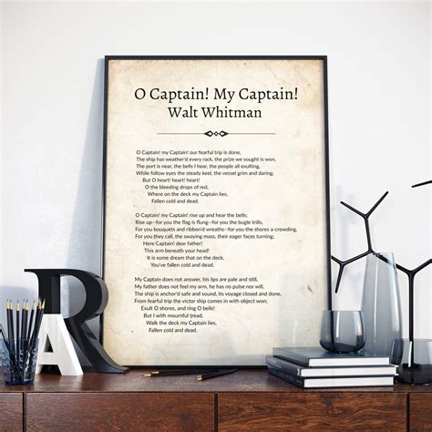 Walt Whitman O Captain My Captain Walt Whitman Poster Walt Whitman