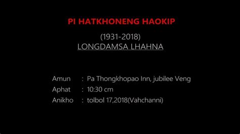 Pi Late Hatkhoneng Haokip Vuina Programme 1 Molnom Churachandpur