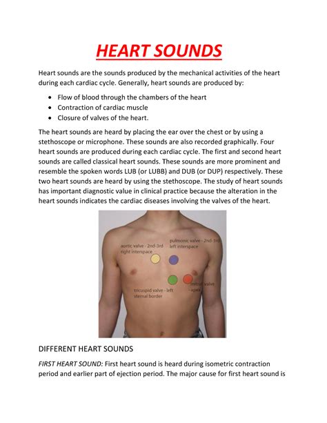 Heart Sounds HEART SOUNDS Heart Sounds Are The Sounds Produced By The